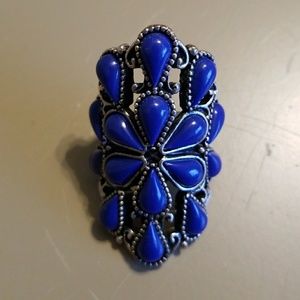 Blue and silver ring